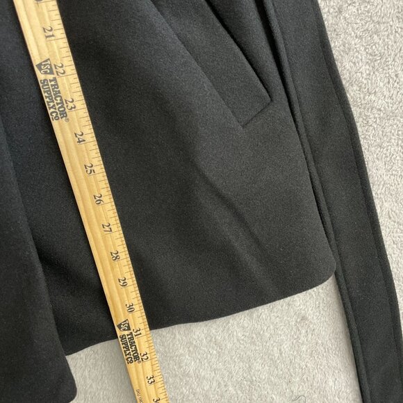 NEW Tahari Women's S Black Belted Pea Coat Wrap Polyester - Picture 4 of 10